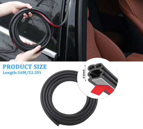 TTCR-II Universal Rubber Weather Stripping for Hoods, Trunks, Windows, Soundproof for Car, Trucks, SUVS
