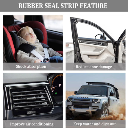 TTCR-II Universal Rubber Weather Stripping for Hoods, Trunks, Windows, Soundproof for Car, Trucks, SUVS